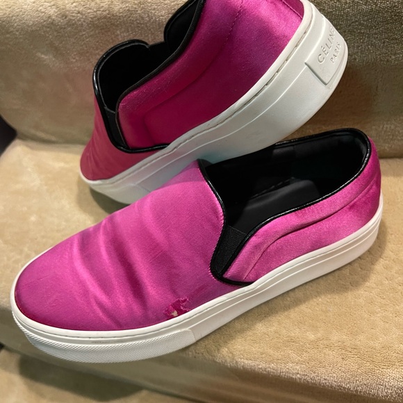 Authentic Celine slip-On Sneakers, round toes, left shoe has scuff seen on photo - Picture 13 of 16